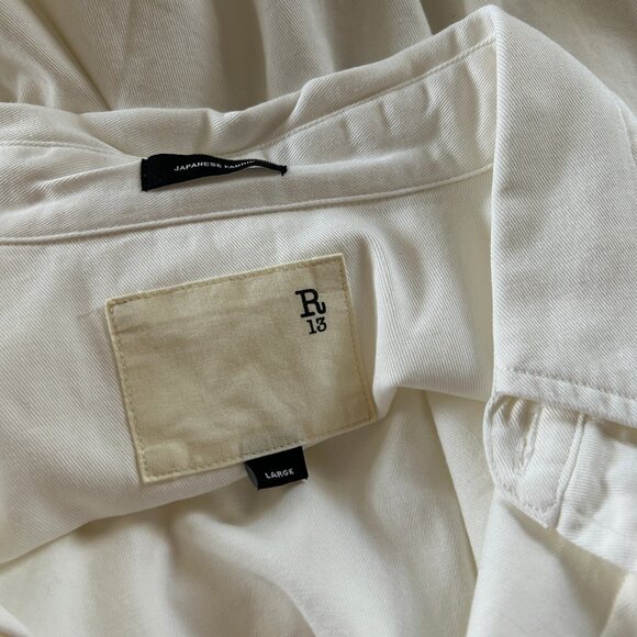 R13 Oversized Boxy Button Up Dress cotton white L - NWOT - Picture 11 of 14